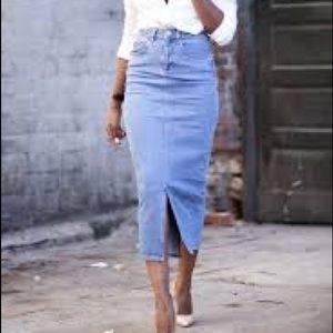 ISO ASOS Mom denim midi skirt
